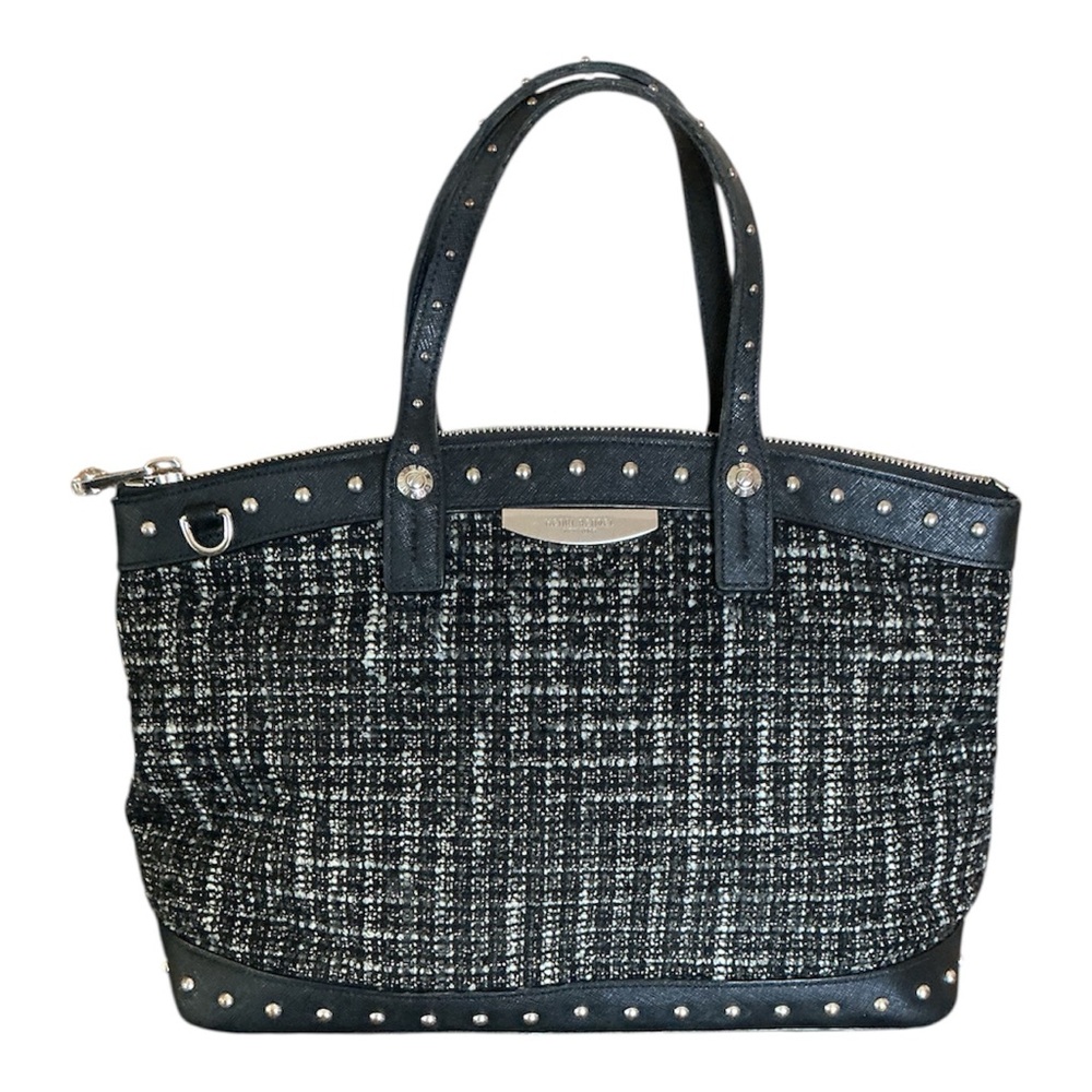 Henri Bendel West 57th studded tweed satchel/crossbody